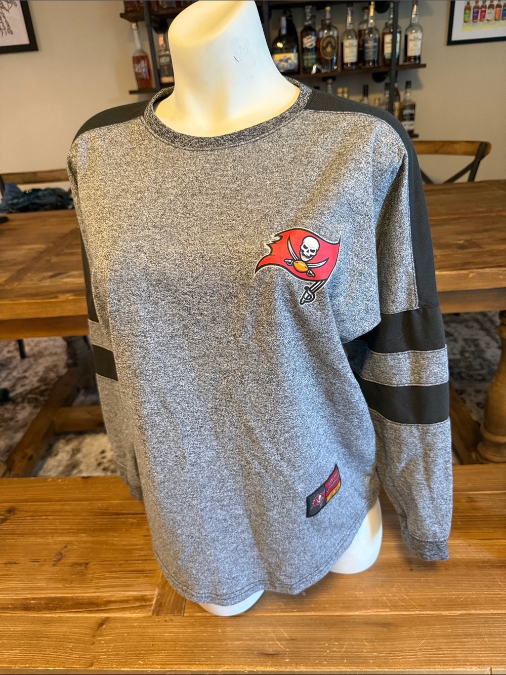 NFL Tampa Bay Buccaneers Gray Youth Long-Sleeve Top